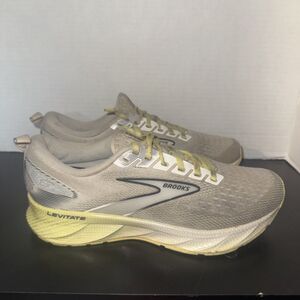 Brooks Levitate 6 Womens sz 6.5 B Shoes Gray Yellow Running Walking Gym Cushion